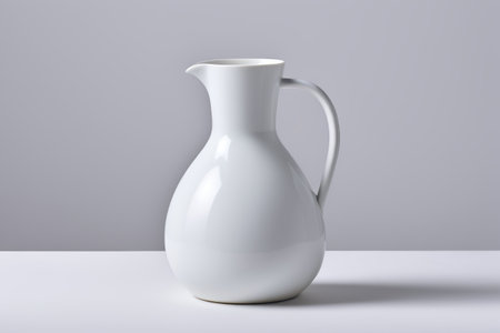 White ceramic kettle still life close upの素材