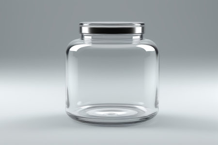 Clear glass jar with metal lid Still lifeの素材