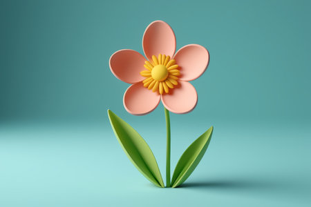 3D flower material against a simple backgroundの素材