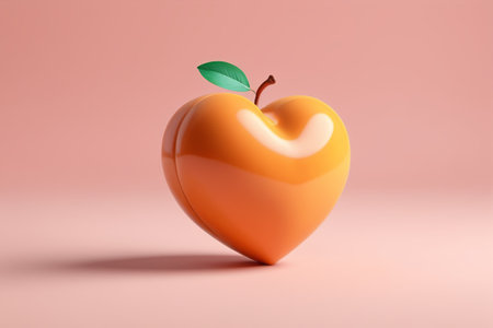 Heart Shaped Orange Peach 3D Materialの素材
