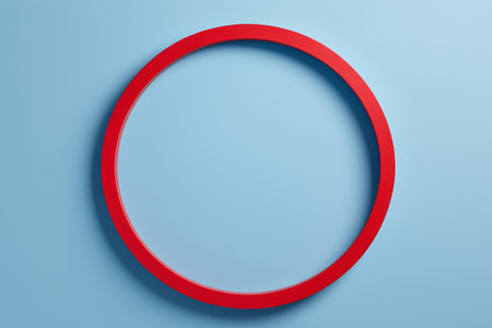 Red circle on blue backgroundの素材