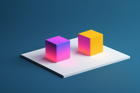 Two color solid square with blue backgroundの素材