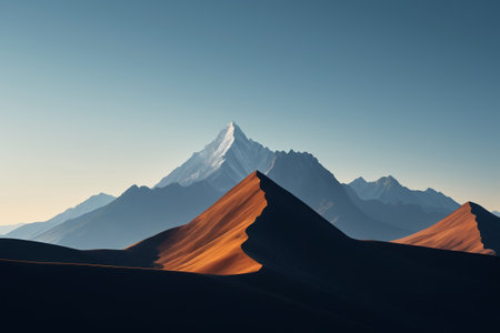 Desert and Snow Mountain Natural Landscapeの素材