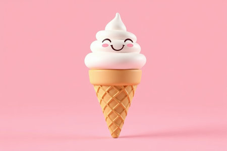 Cute cartoon ice cream materialの素材