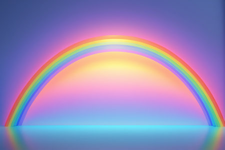 Rainbow in a dreamy gradient backgroundの素材