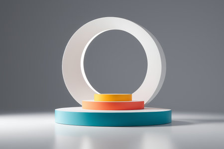 Modern round three dimensional product display standの素材