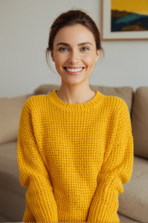 Portrait of smiling African American womanの素材