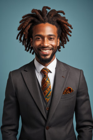 Smiling Curly Hair Female Bust Portraitの素材