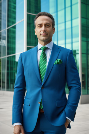 Smiling businessman in suitの素材