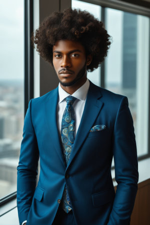 Portrait of a man in a suit and tie businessの素材