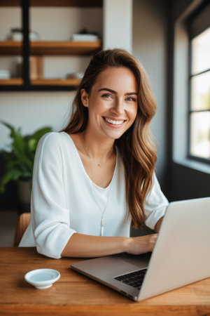Close up of a portrait of a white haired old man in a suitの素材