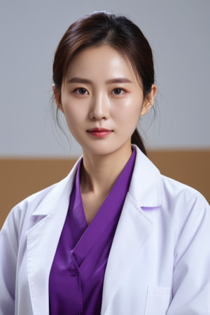 Close up portrait of young woman's faceの素材