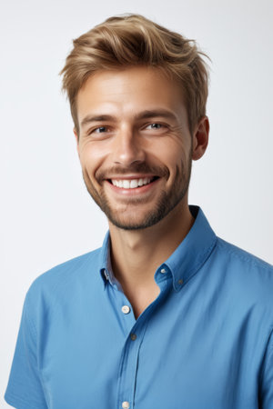 Man in suit gives thumbs upの素材