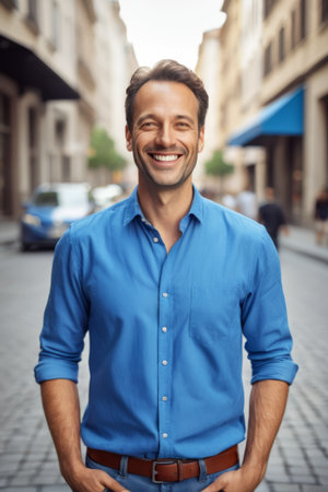 Portrait of a farmer in a greenhouseの素材