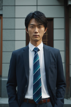 Portrait of a woman with long hair wearing glassesの素材