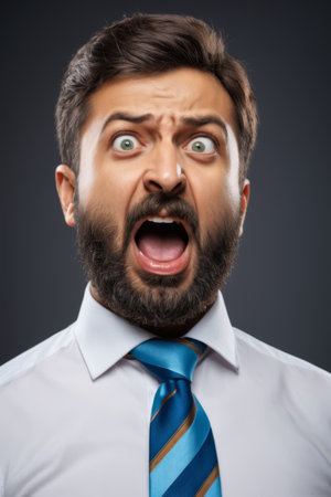 Middle aged and elderly man wearing a top hatの素材