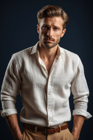 Portrait of factory worker wearing safety gearの素材