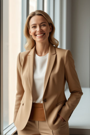 Smiling businessman in suitの素材