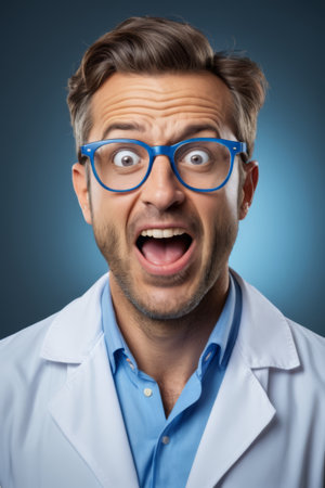 Smiling male doctor in the hospital corridorの素材