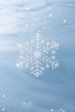 Close up of snowflake winter sceneの素材