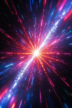 Brilliant starry sky radiating cosmic backgroundの素材