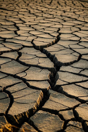 Close up of dry and cracked landの素材