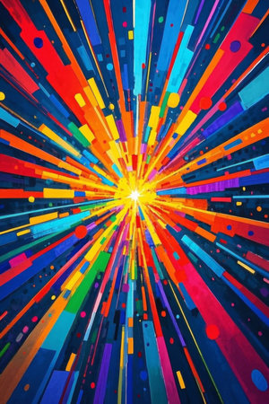 Colorful Radial Abstract Background Patternの素材