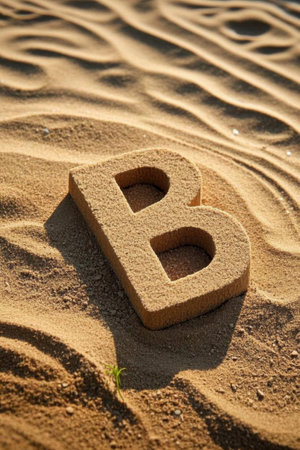 Letter B was placed in the desert.の素材