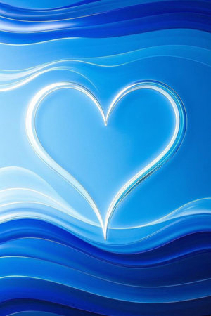 Blue heart abstract background imageの素材