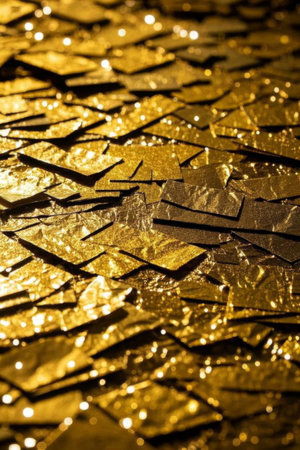 Close up of gold fragment textureの素材