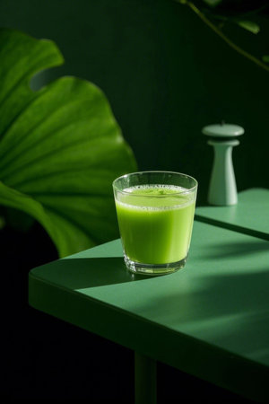 Green drinks on green tablesの素材