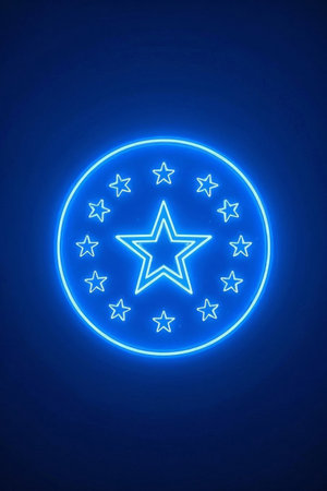 Blue neon star patternの素材