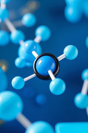 Blue molecular structure microscopic materialの素材