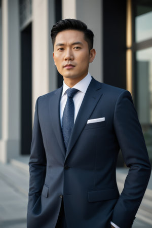 Business men in suits Outdoor imageの素材