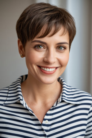 Bust of smiling womanの素材