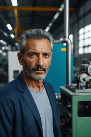 Close up of the engineer in the factoryの素材