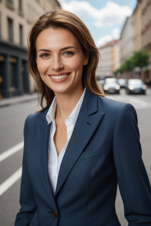 Portrait of an Outdoor Businesswoman Smilingの素材