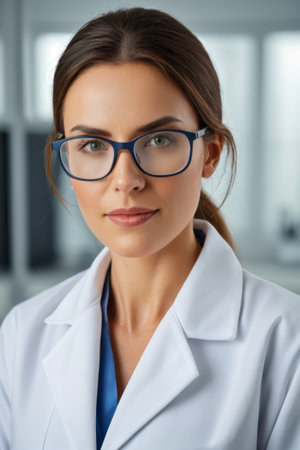 Close up of female doctors' professional imageの素材