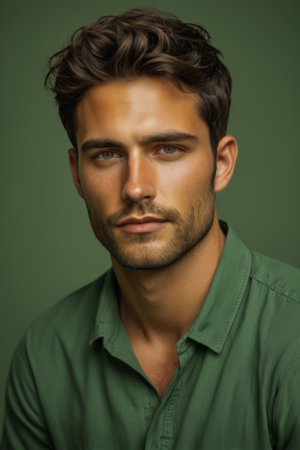 Portrait Close up of Young Handsome Maleの素材