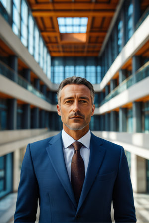 Men in suits in indoor business scenesの素材