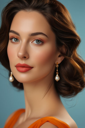 Fashion Portrait Close up of Young Womanの素材