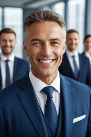 Smiling photos of business menの素材