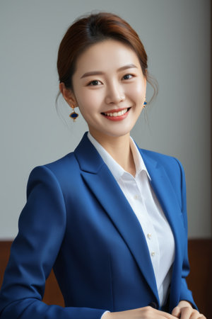 Professional image of young Asian businesswomanの素材