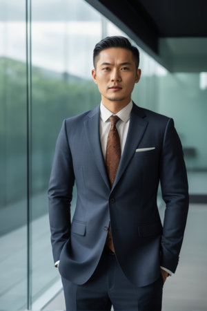 Portrait of a business man in a suitの素材