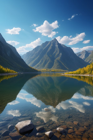 Alpine lakes and natural sceneryの素材