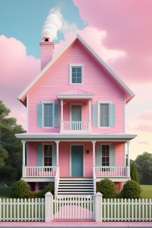 Pink single family home exteriorの素材