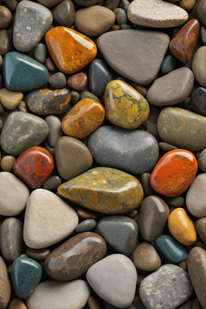 Colorful pebble close up materialの素材