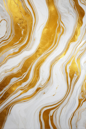 Gold and white liquid textured art backgroundの素材