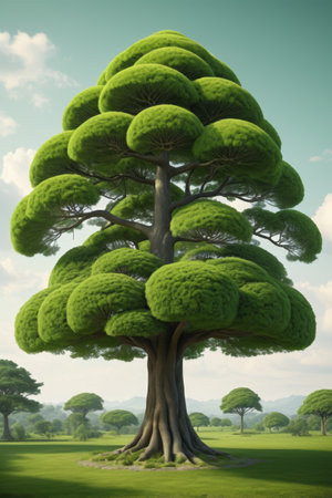 Strangely shaped green treeの素材