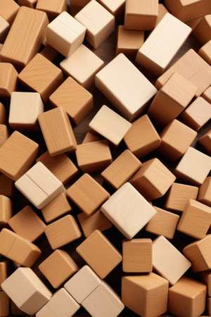 Stacked wooden cube materialsの素材